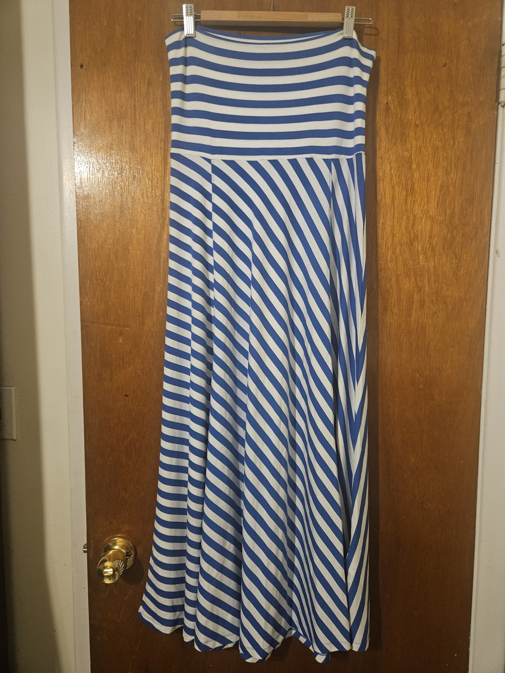 GAP Blue and White Striped Maxi Skirt
